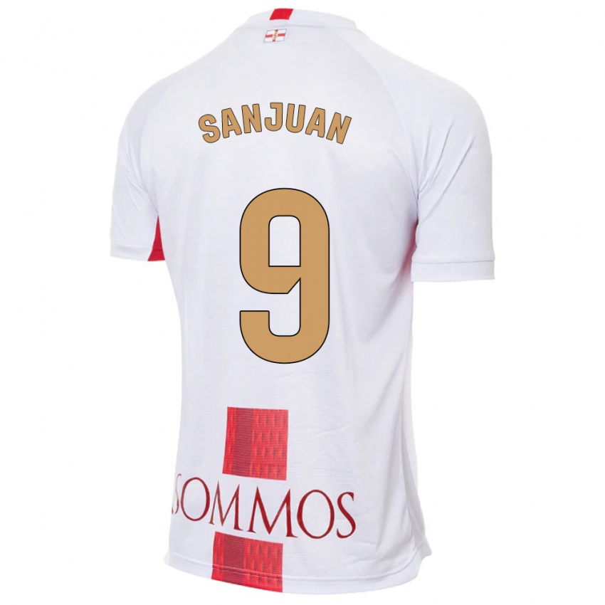 Dames Royo Sanjuan #9 Wit Uitshirt Uittenue 2023/24 T-Shirt