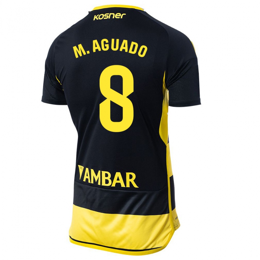 Dames Marc Aguado #8 Zwart Geel Uitshirt Uittenue 2023/24 T-Shirt