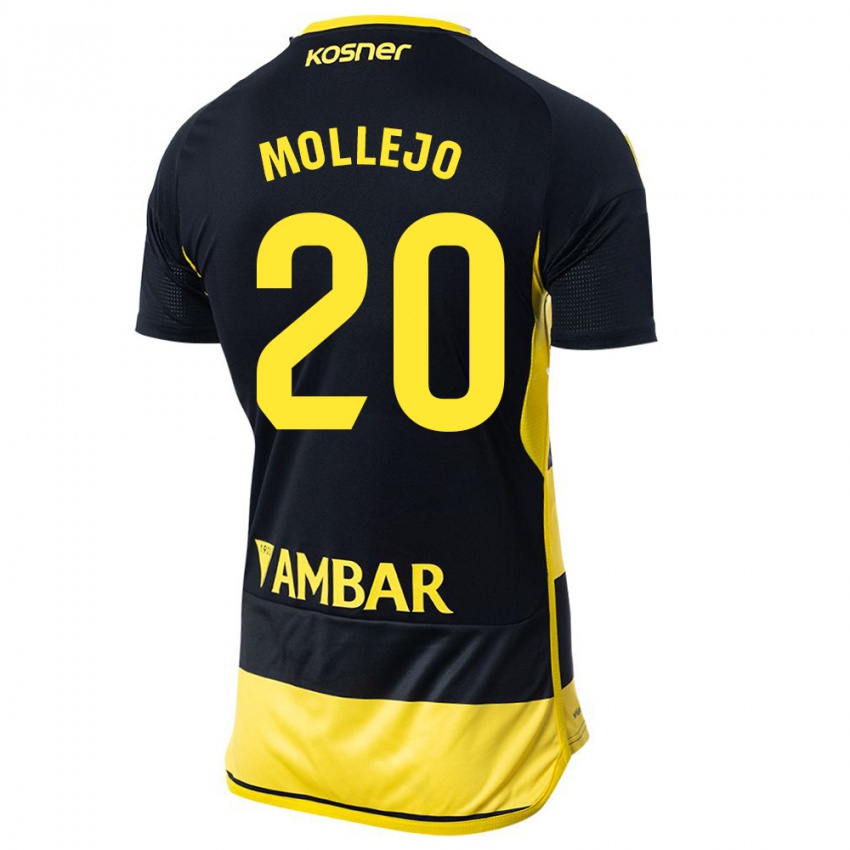 Dames Victor Mollejo #20 Zwart Geel Uitshirt Uittenue 2023/24 T-Shirt