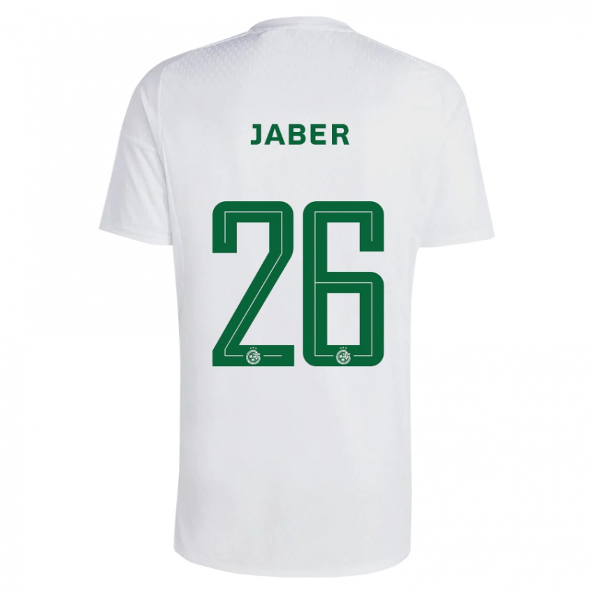 Dames Mahmoud Jaber #26 Groen Blauw Uitshirt Uittenue 2023/24 T-Shirt