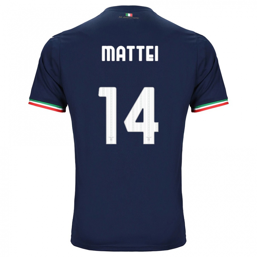 Dames Sarah Mattei #14 Marine Uitshirt Uittenue 2023/24 T-Shirt