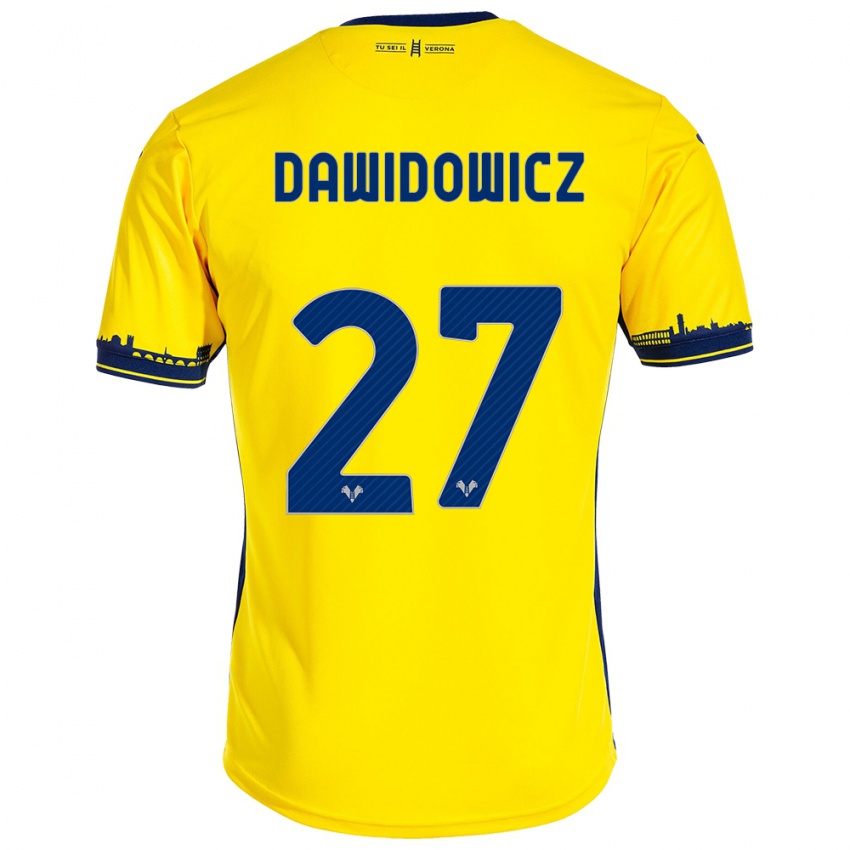 Dames Pawel Dawidowicz #27 Geel Uitshirt Uittenue 2023/24 T-Shirt