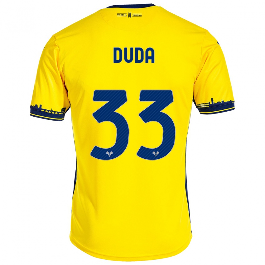 Dames Ondrej Duda #33 Geel Uitshirt Uittenue 2023/24 T-Shirt