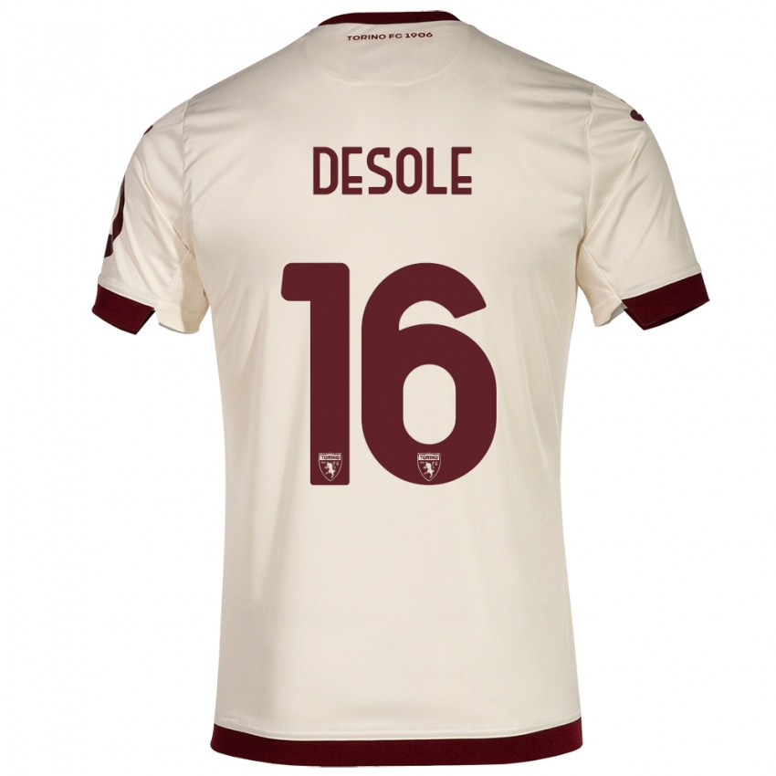 Dames Fabio Desole #16 Champagne Uitshirt Uittenue 2023/24 T-Shirt