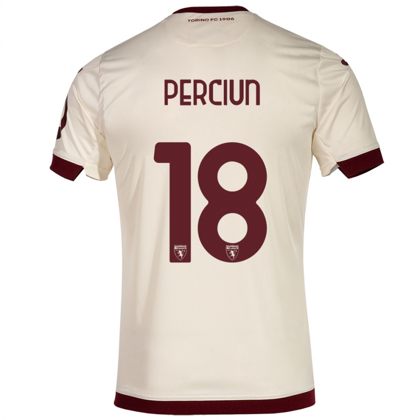 Dames Sergiu Perciun #18 Champagne Uitshirt Uittenue 2023/24 T-Shirt