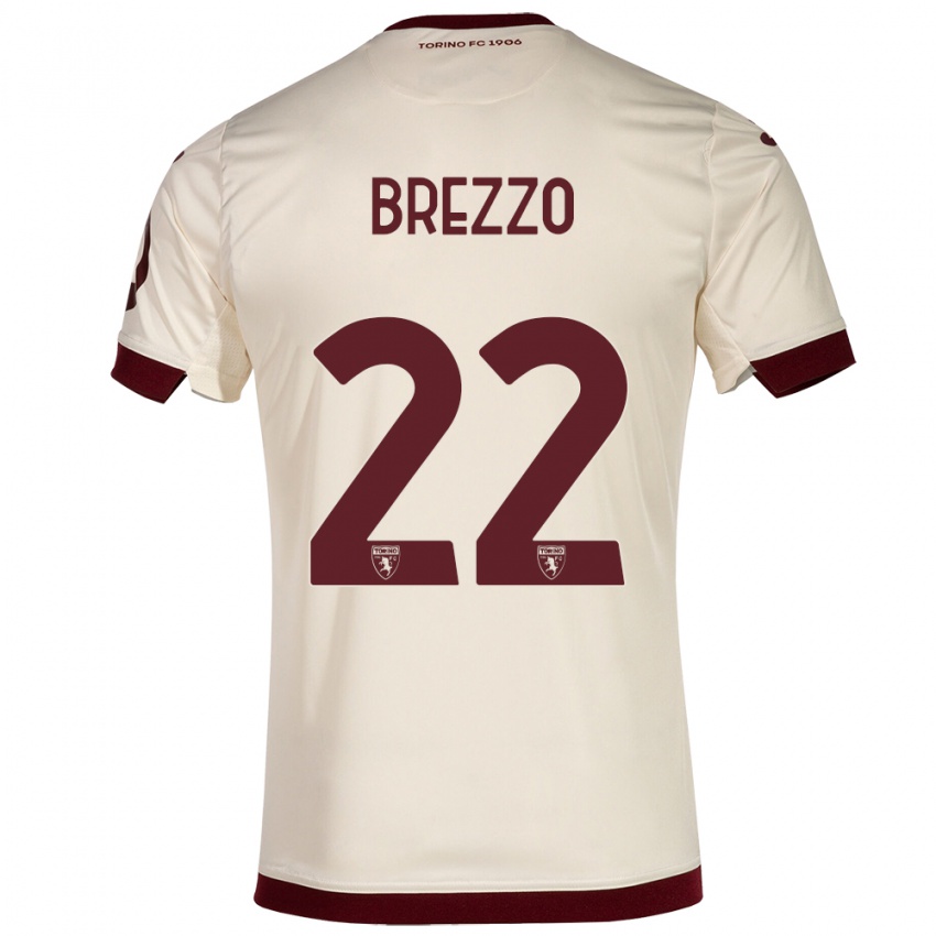 Dames Matteo Brezzo #22 Champagne Uitshirt Uittenue 2023/24 T-Shirt