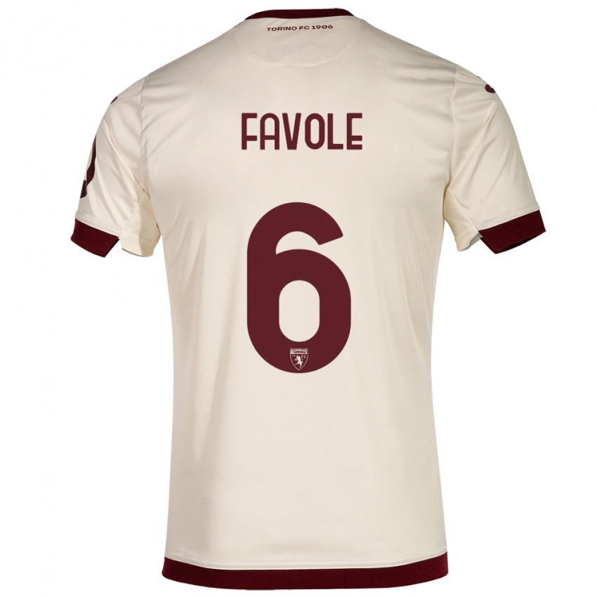 Dames Stefania Favole #6 Champagne Uitshirt Uittenue 2023/24 T-Shirt