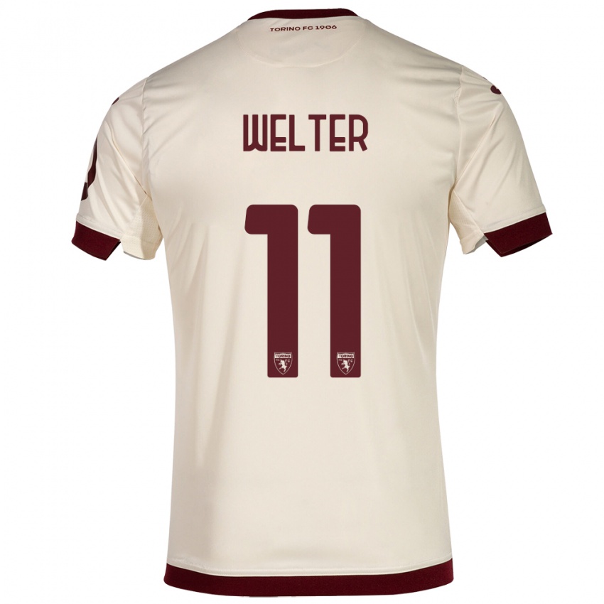 Dames Francesca Welter #11 Champagne Uitshirt Uittenue 2023/24 T-Shirt