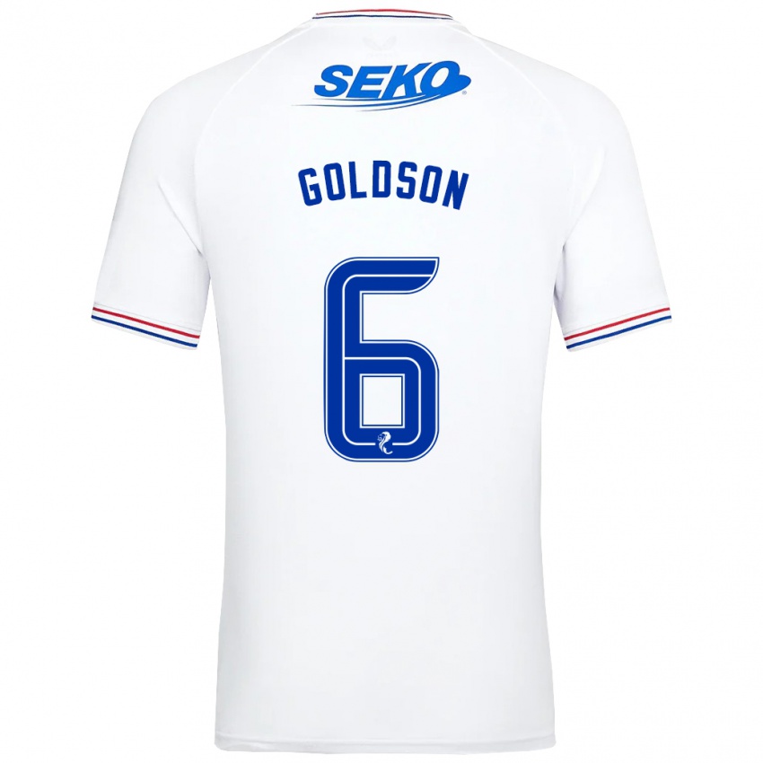 Dames Connor Goldson #6 Wit Uitshirt Uittenue 2023/24 T-Shirt