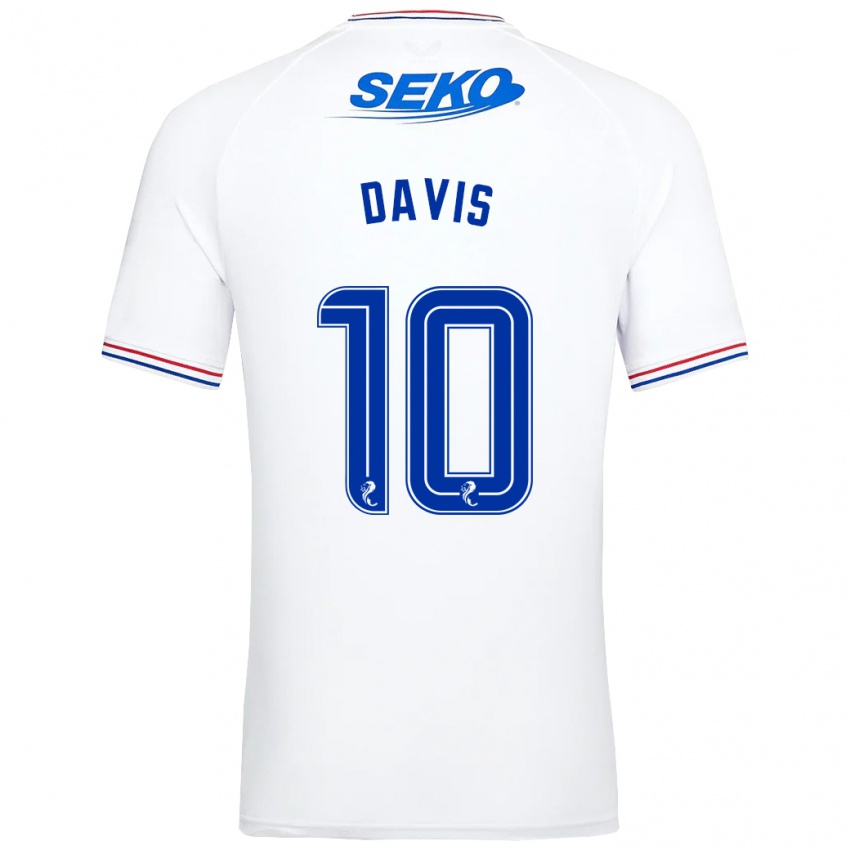 Dames Steven Davis #10 Wit Uitshirt Uittenue 2023/24 T-Shirt