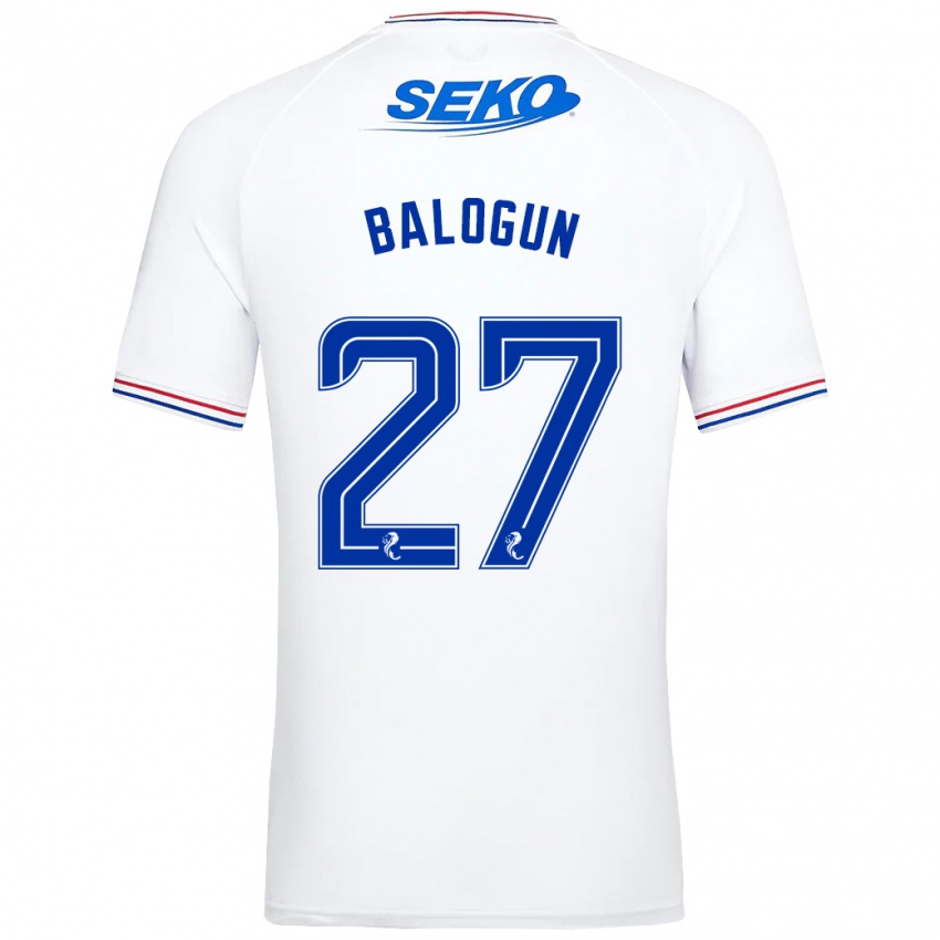 Dames Leon Balogun #27 Wit Uitshirt Uittenue 2023/24 T-Shirt