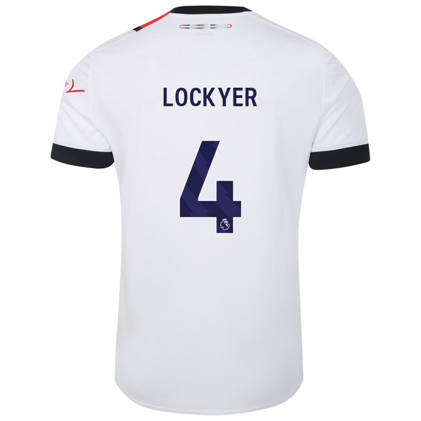 Dames Tom Lockyer #4 Wit Uitshirt Uittenue 2023/24 T-Shirt