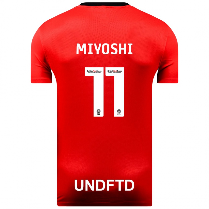 Dames Koji Miyoshi #11 Rood Uitshirt Uittenue 2023/24 T-Shirt