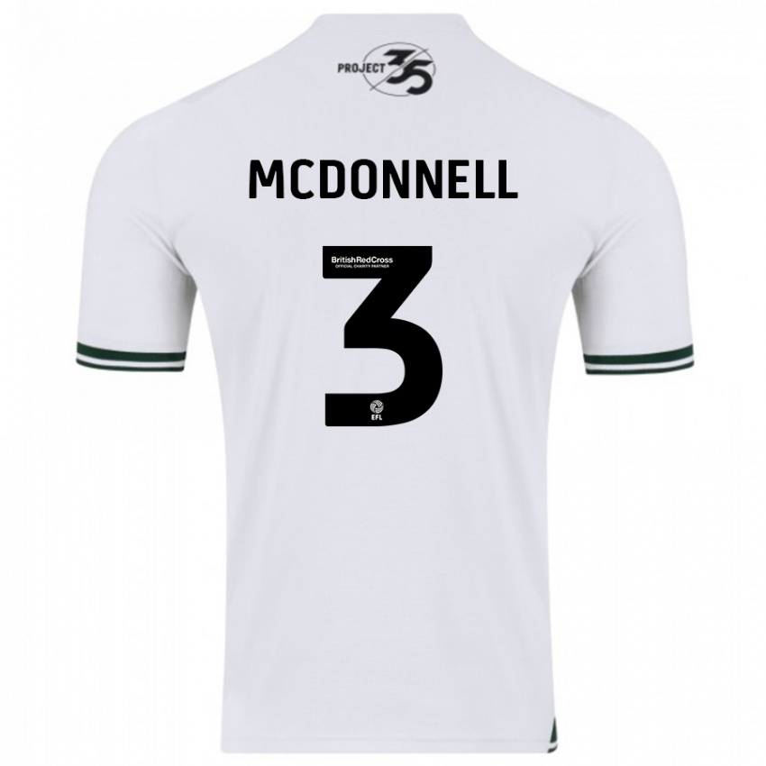 Dames Rosie Mcdonnell #3 Wit Uitshirt Uittenue 2023/24 T-Shirt