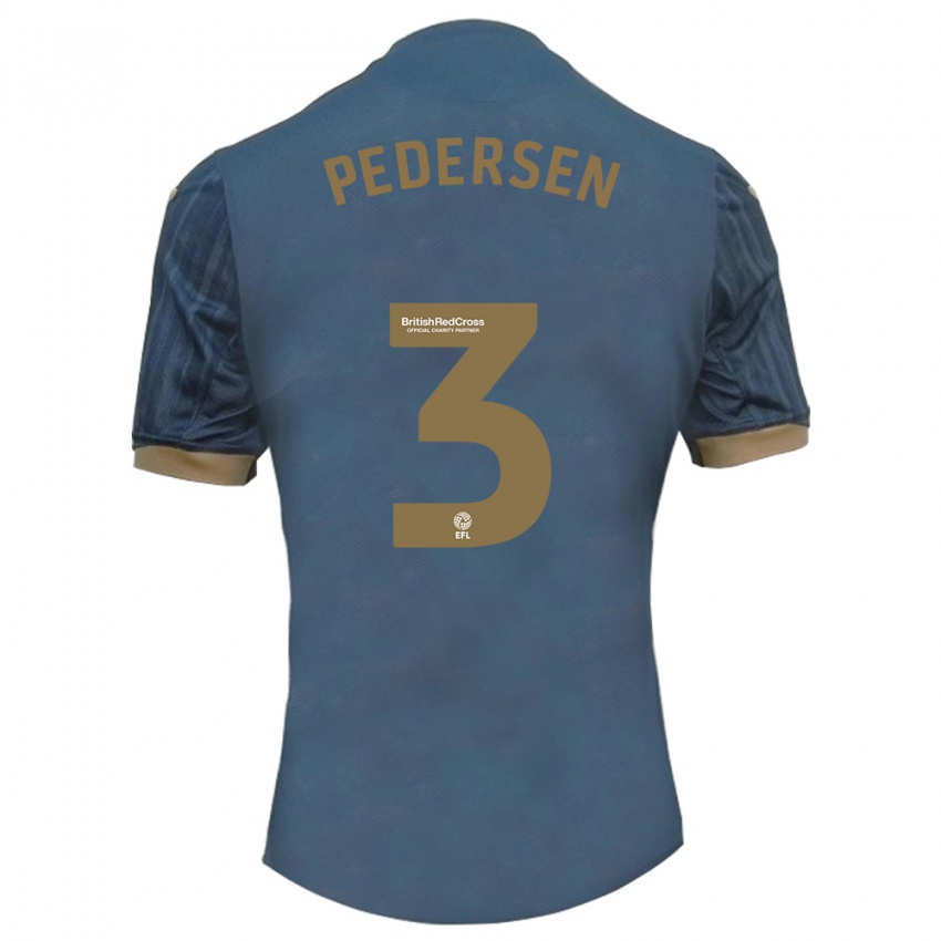 Dames Kristian Pedersen #3 Donkerblauw Uitshirt Uittenue 2023/24 T-Shirt