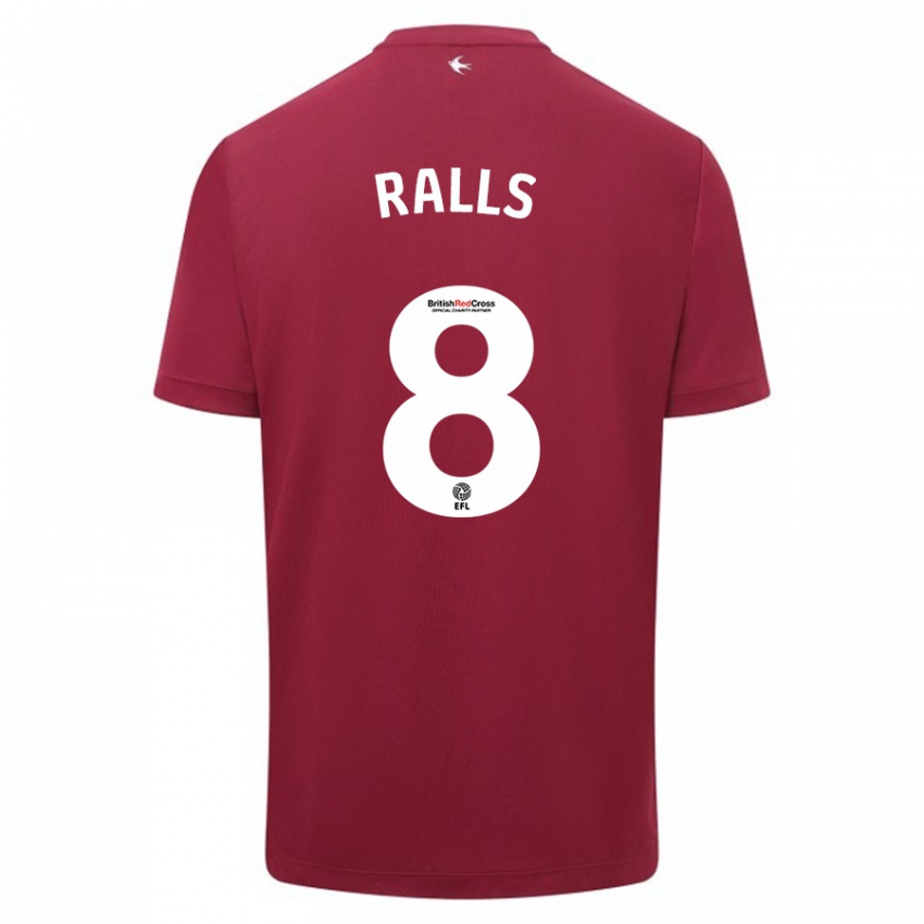 Dames Joe Ralls #8 Rood Uitshirt Uittenue 2023/24 T-Shirt