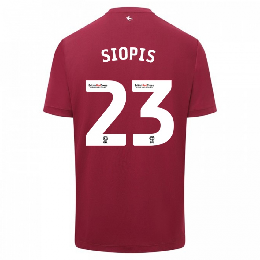 Dames Manolis Siopis #23 Rood Uitshirt Uittenue 2023/24 T-Shirt