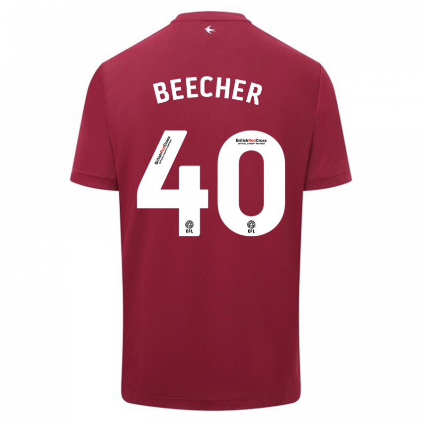 Dames Josh Beecher #40 Rood Uitshirt Uittenue 2023/24 T-Shirt
