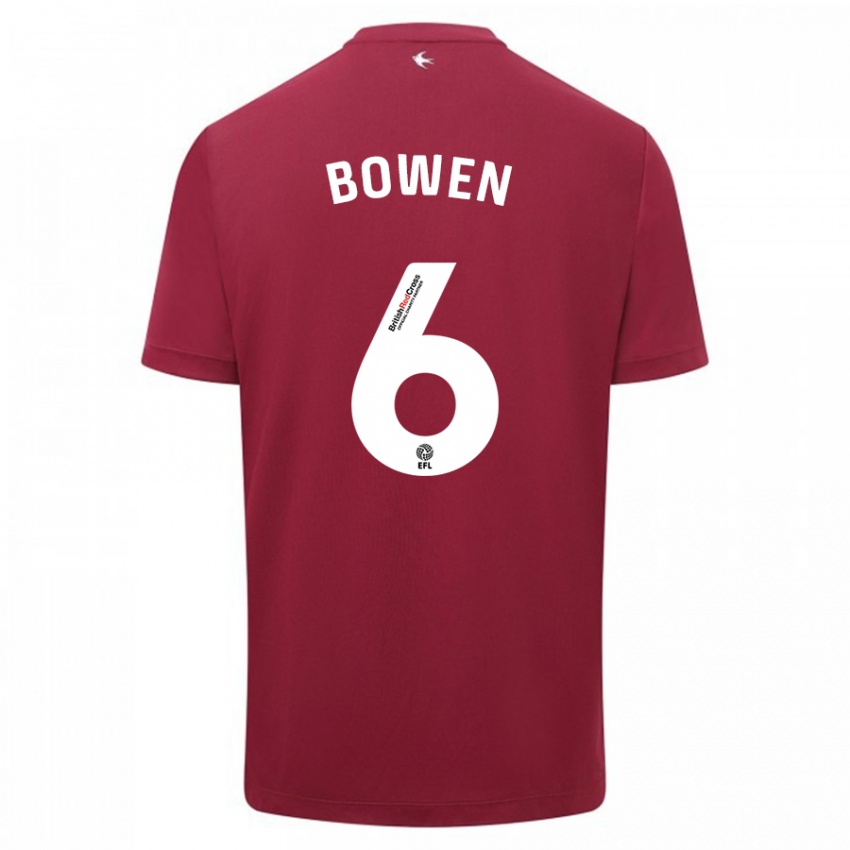 Dames Megan Bowen #6 Rood Uitshirt Uittenue 2023/24 T-Shirt