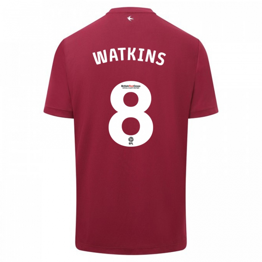 Dames Seren Watkins #8 Rood Uitshirt Uittenue 2023/24 T-Shirt