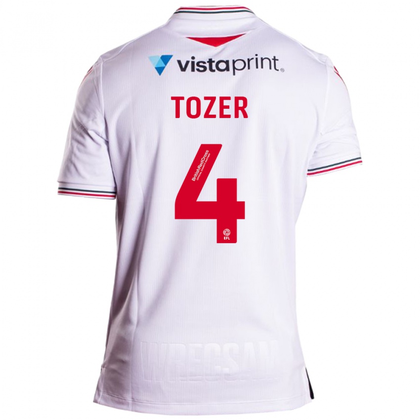 Dames Ben Tozer #4 Wit Uitshirt Uittenue 2023/24 T-Shirt