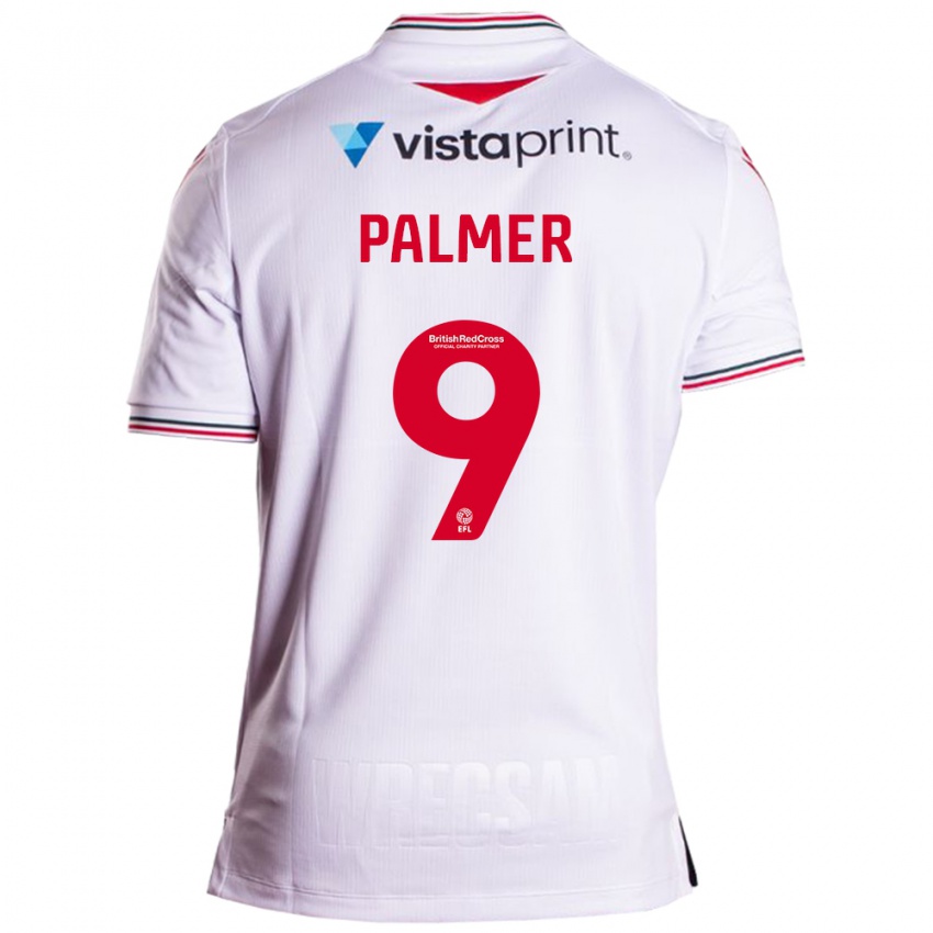 Dames Ollie Palmer #9 Wit Uitshirt Uittenue 2023/24 T-Shirt
