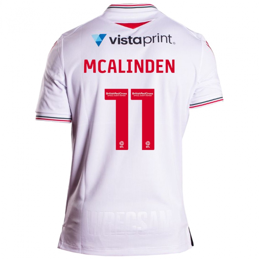 Dames Liam Mcalinden #11 Wit Uitshirt Uittenue 2023/24 T-Shirt