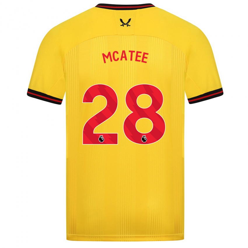 Dames James Mcatee #28 Geel Uitshirt Uittenue 2023/24 T-Shirt