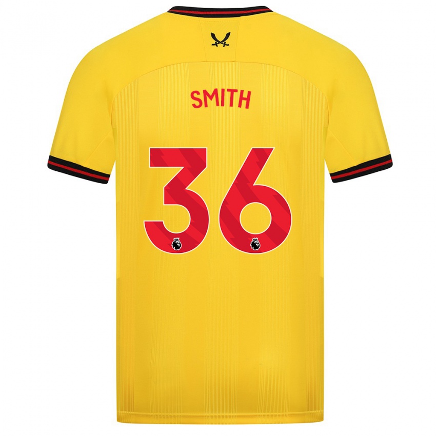 Dames Joshua Smith #36 Geel Uitshirt Uittenue 2023/24 T-Shirt