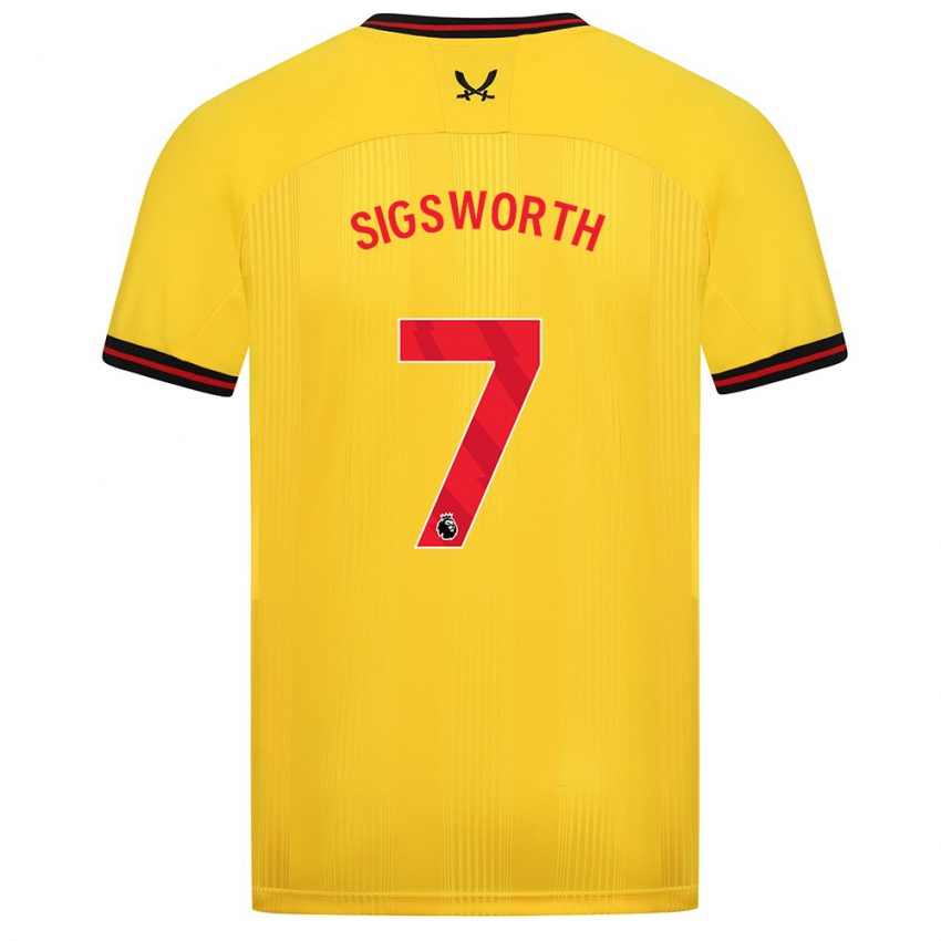 Dames Jess Sigsworth #7 Geel Uitshirt Uittenue 2023/24 T-Shirt