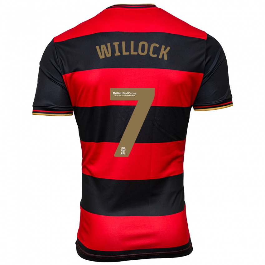 Dames Chris Willock #7 Zwart Rood Uitshirt Uittenue 2023/24 T-Shirt