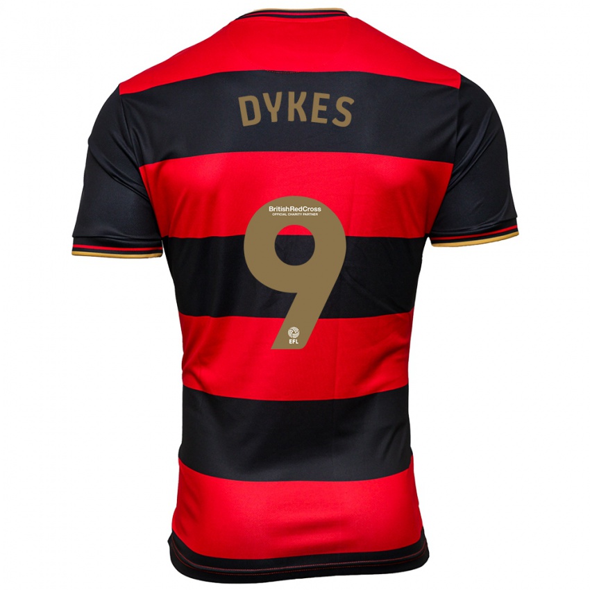 Dames Lyndon Dykes #9 Zwart Rood Uitshirt Uittenue 2023/24 T-Shirt