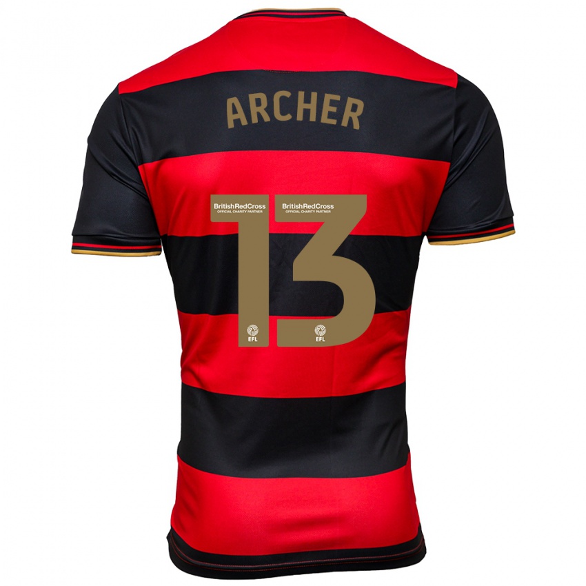 Dames Jordan Archer #13 Zwart Rood Uitshirt Uittenue 2023/24 T-Shirt