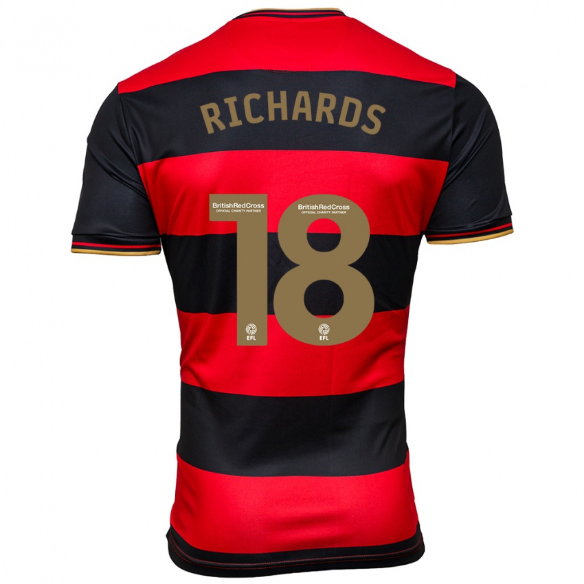 Dames Taylor Richards #18 Zwart Rood Uitshirt Uittenue 2023/24 T-Shirt