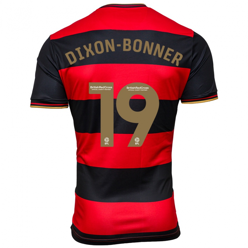 Dames Elijah Dixon-Bonner #19 Zwart Rood Uitshirt Uittenue 2023/24 T-Shirt