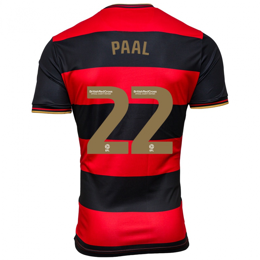 Dames Kenneth Paal #22 Zwart Rood Uitshirt Uittenue 2023/24 T-Shirt