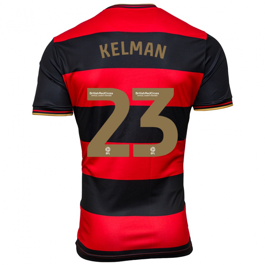 Dames Charlie Kelman #23 Zwart Rood Uitshirt Uittenue 2023/24 T-Shirt