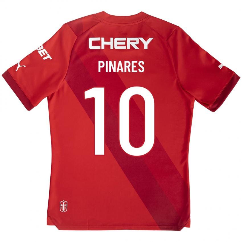 Dames Cesar Pinares #10 Rood Uitshirt Uittenue 2023/24 T-Shirt