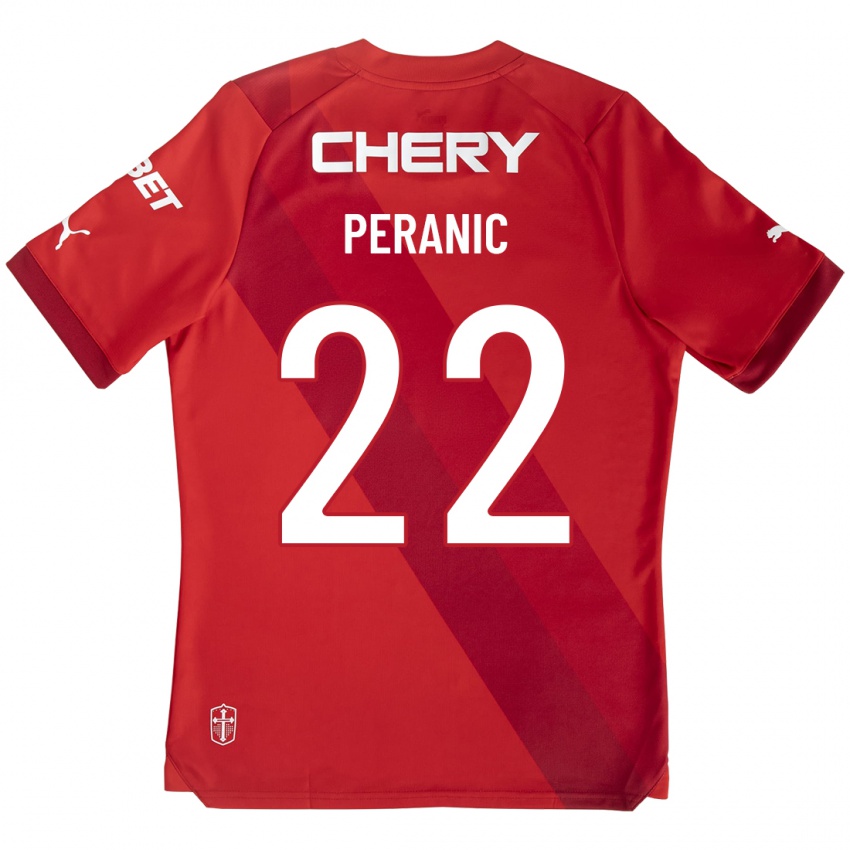 Dames Nicolás Peranic #22 Rood Uitshirt Uittenue 2023/24 T-Shirt