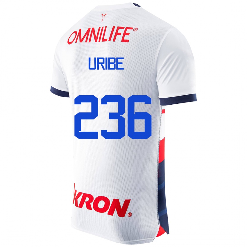 Dames Juan Uribe #236 Wit Uitshirt Uittenue 2023/24 T-Shirt