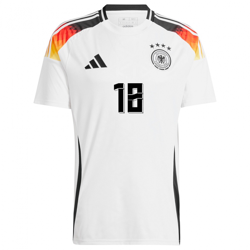 Kinderen Duitsland Melanie Leupolz #18 Wit Thuisshirt Thuistenue 24-26 T-Shirt