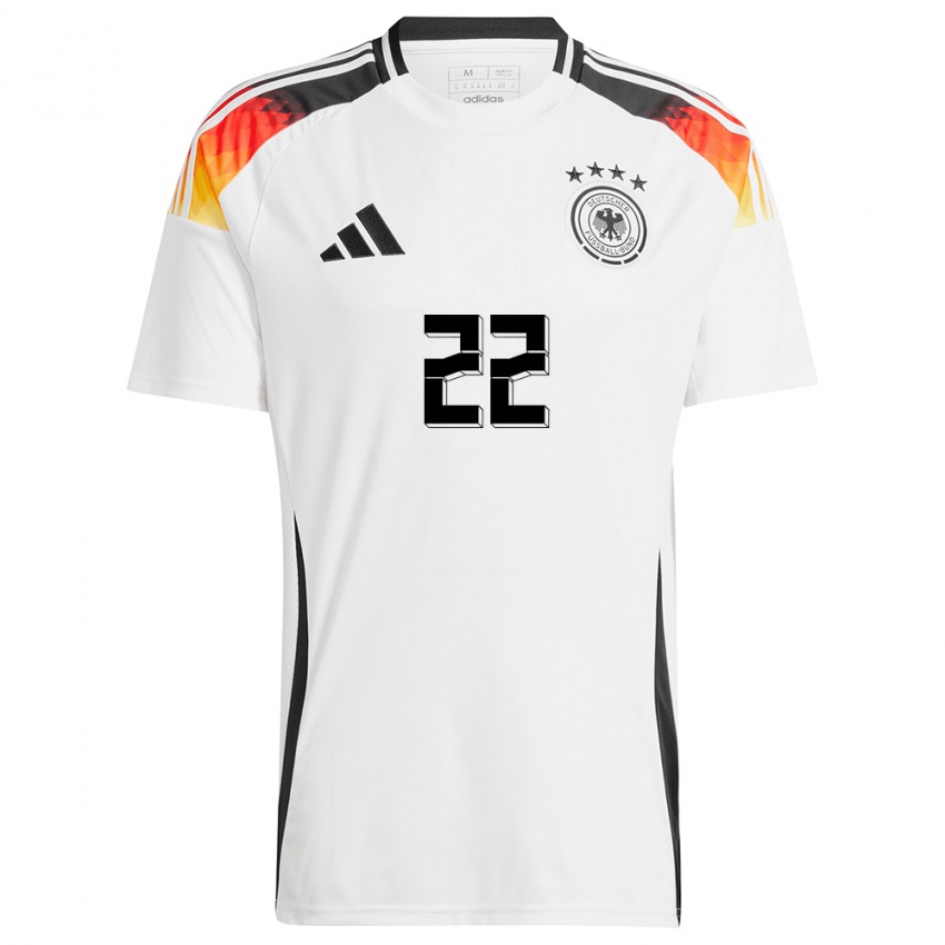 Kinderen Duitsland Luca Netz #22 Wit Thuisshirt Thuistenue 24-26 T-Shirt