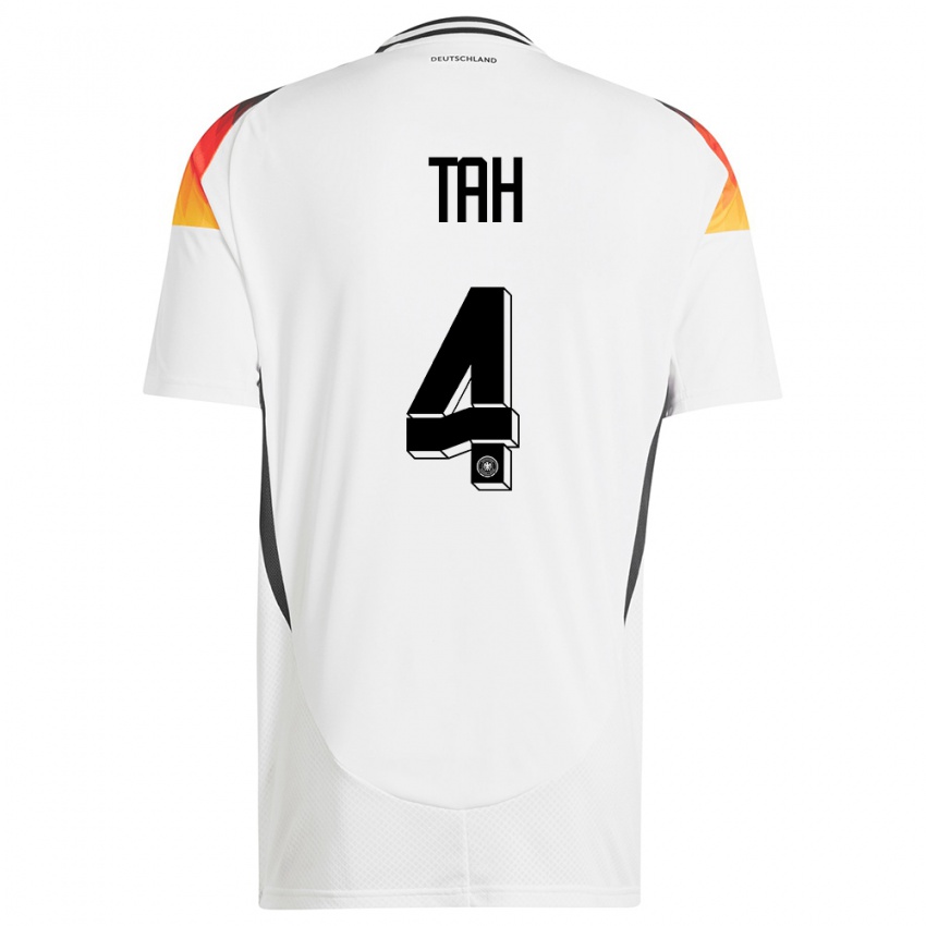 Kinderen Duitsland Jonathan Tah #4 Wit Thuisshirt Thuistenue 24-26 T-Shirt