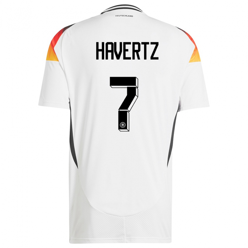 Kinderen Duitsland Kai Havertz #7 Wit Thuisshirt Thuistenue 24-26 T-Shirt