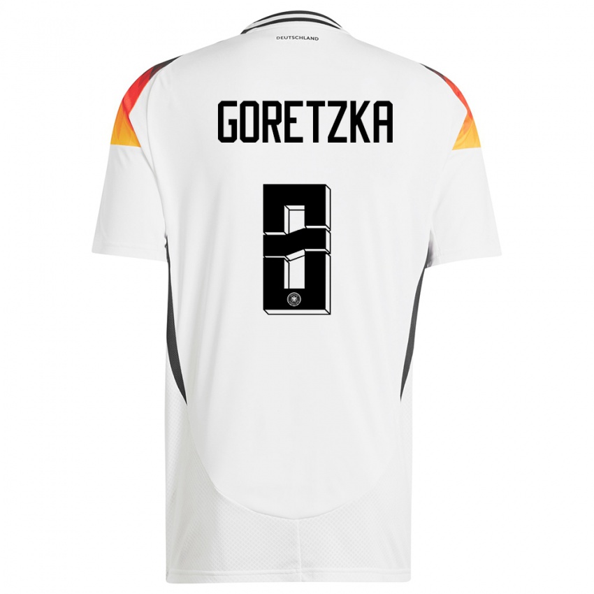 Kinderen Duitsland Leon Goretzka #8 Wit Thuisshirt Thuistenue 24-26 T-Shirt