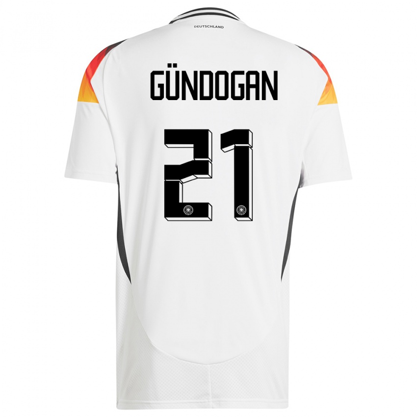 Kinderen Duitsland Ilkay Gundogan #21 Wit Thuisshirt Thuistenue 24-26 T-Shirt