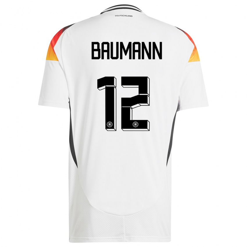 Kinderen Duitsland Oliver Baumann #12 Wit Thuisshirt Thuistenue 24-26 T-Shirt