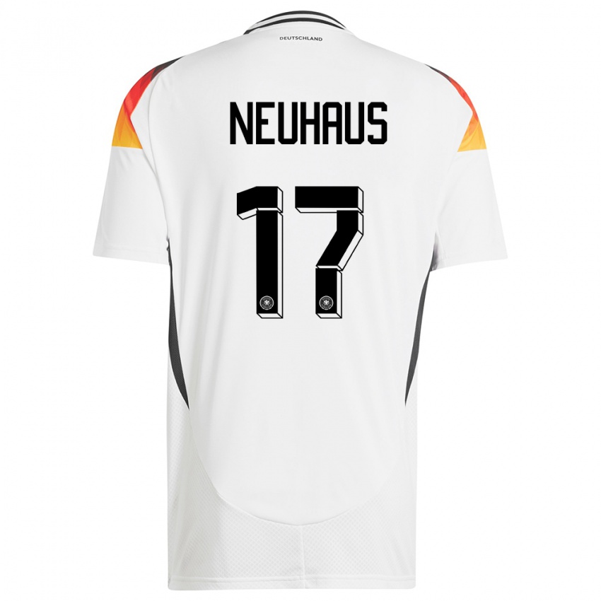 Kinderen Duitsland Florian Neuhaus #17 Wit Thuisshirt Thuistenue 24-26 T-Shirt