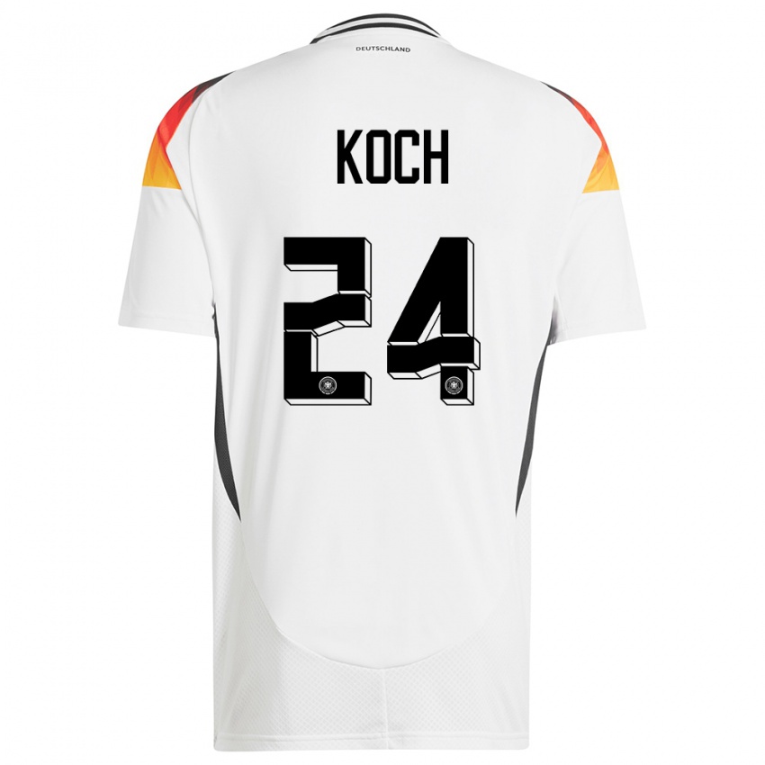 Kinderen Duitsland Robin Koch #24 Wit Thuisshirt Thuistenue 24-26 T-Shirt