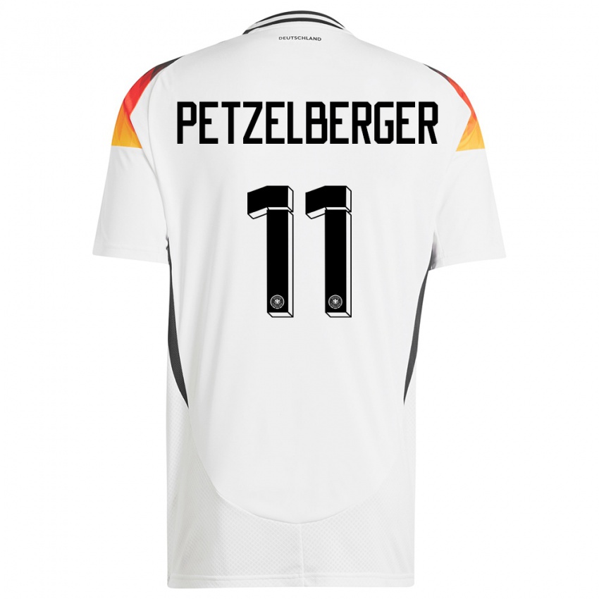 Kinderen Duitsland Ramona Petzelberger #11 Wit Thuisshirt Thuistenue 24-26 T-Shirt